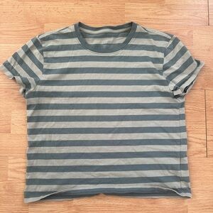 Everlane Organic Cotton Striped Tee in Green